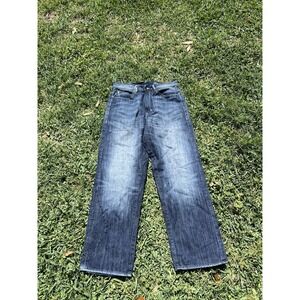 Vintage Ecko Unltd Jean Men 32 Blue Baggy Fit Y2K Wide Leg Embroidered Skater